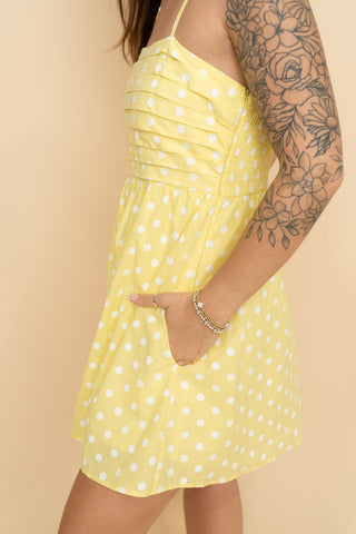 Emma Polka Dot Mini Dress - Yellow