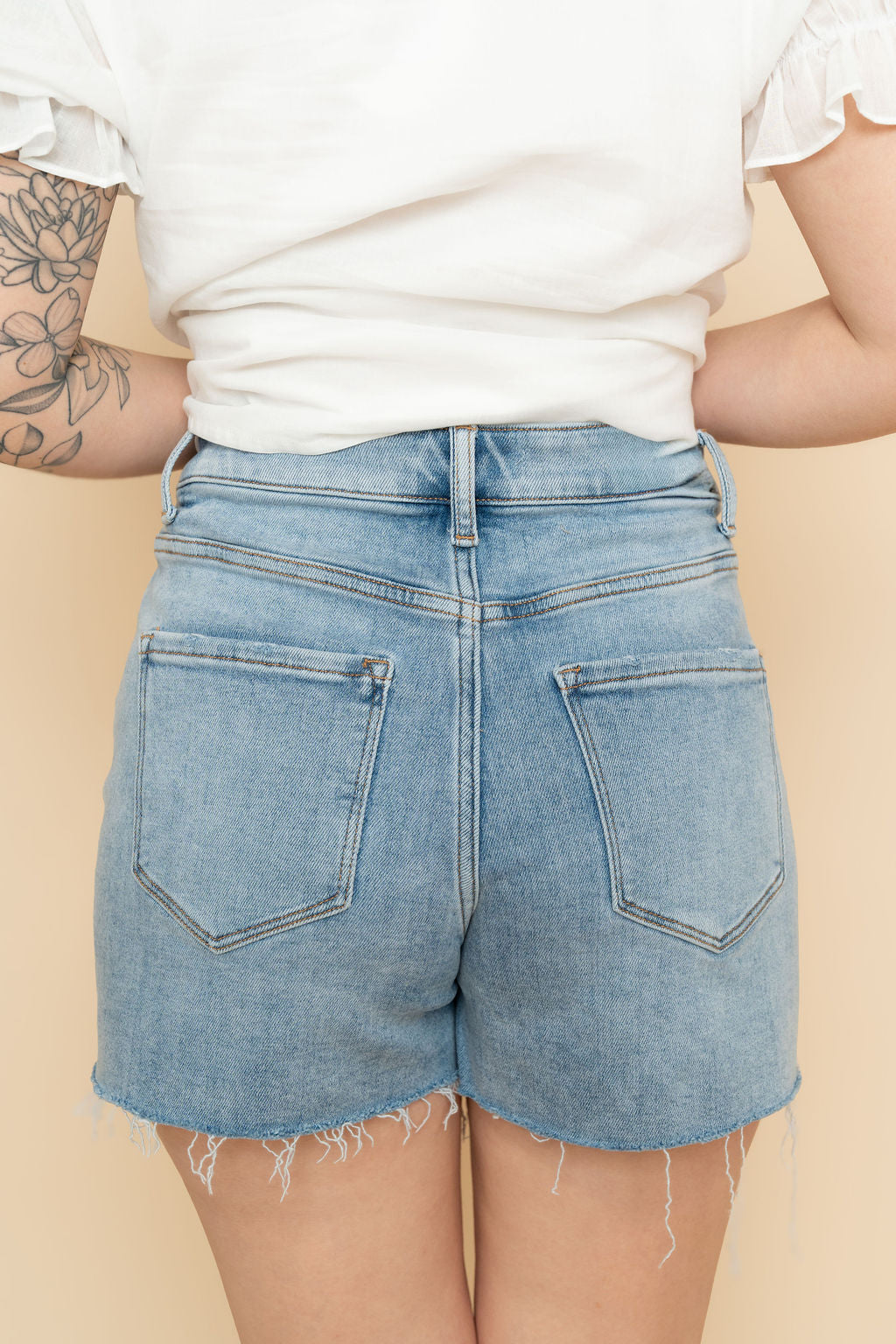 Vervet medium wash denim jeans shorts for women