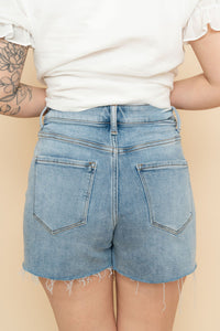 Vervet medium wash denim jeans shorts for women