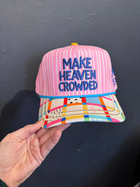 Make heaven crowded colorful trucker hat. 
