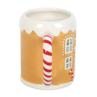 Candy Cane Gingerbread House Christmas Mug