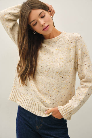 Collin Oversized Crew Neck Sweater - Cream