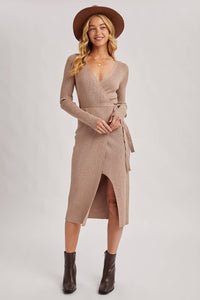 Annie Ribbed Knit Wrap Dress