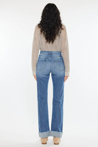 KanCan High Rise Straight Jeans - Medium Wash