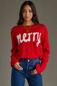 Red & White Merry Sweater