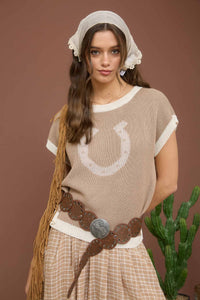 Hannah Horseshoe Knit Top