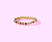 Amore Hearts and Gem Stretch Bracelet