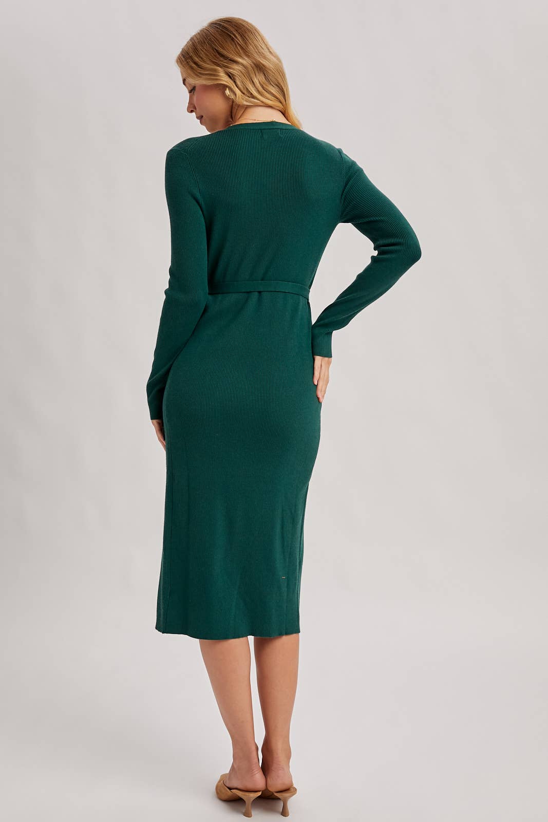 Annie Ribbed Knit Wrap Dress