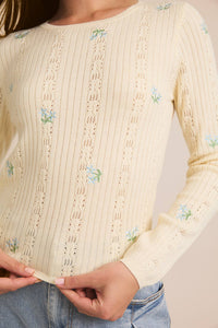 Ava Pointelle Floral Top