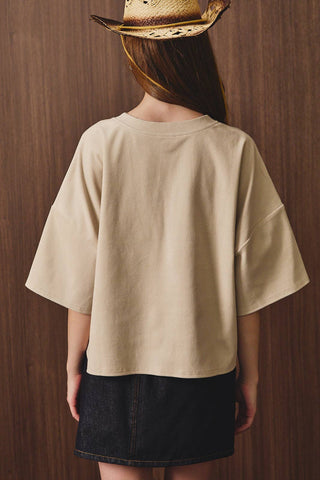 Rodeo Graphic Short Sleeve Top - Taupe