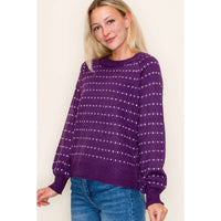 Donna Dotted Striped Sweater