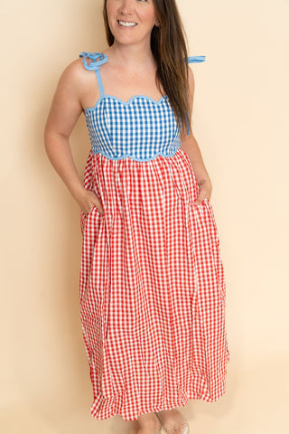 All American Plaid Maxi Dress - Wild Lavender Boutique