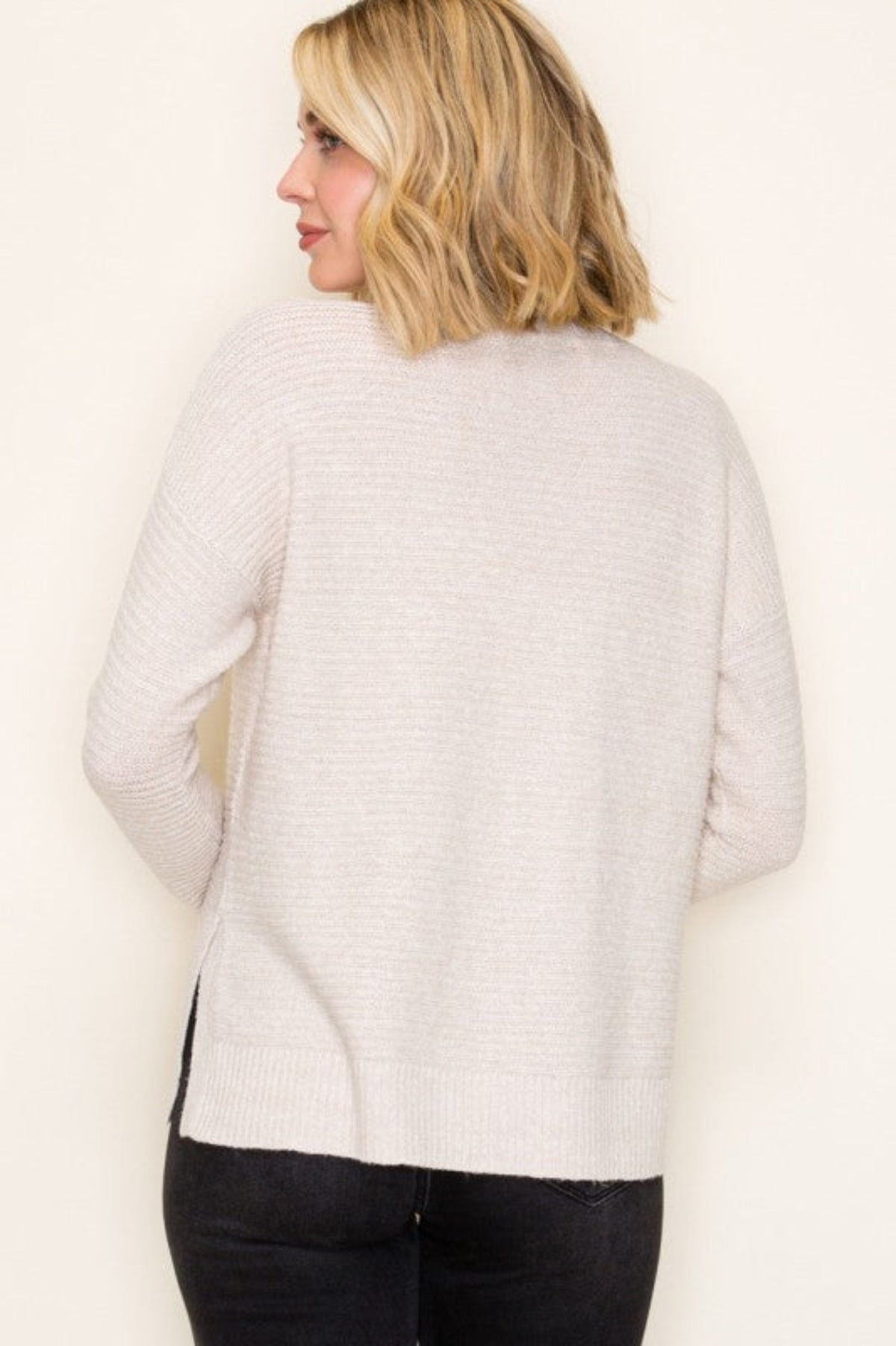 Coley Ribbed Pullover Sweater - Almond