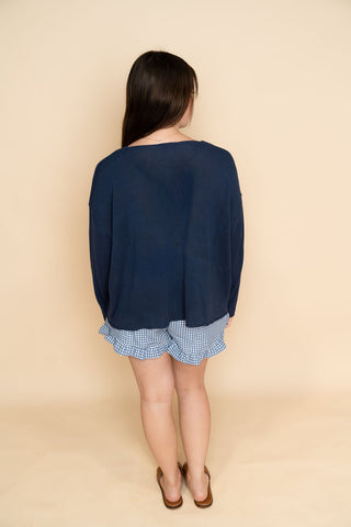 American Flag Sweater - Navy - Wild Lavender Boutique