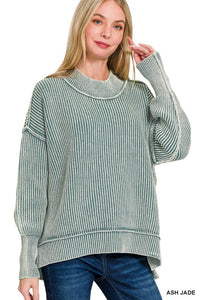 Washed Side Slit Sweater