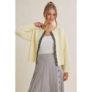Cottage Cardigan Gingham Accent Cardigan