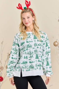 Holiday Toile Print Sweatshirt