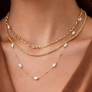 18K Gold PVD Plated Waterproof Stainless Steel Chain Necklace