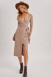 Annie Ribbed Knit Wrap Dress