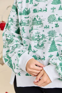 Holiday Toile Print Sweatshirt