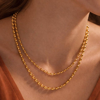 18K Gold PVD Plated Waterproof Stainless Steel Chain Necklace