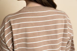 Baker Striped Knit Short Sleeve Top - Wild Lavender Boutique