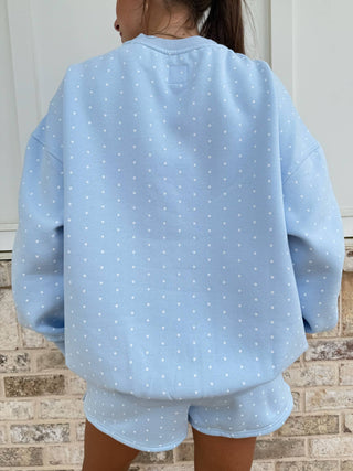 Baby Blue Polka Dot Sweatshirt