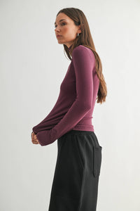 Micro Ribbed Long Sleeve Turtleneck