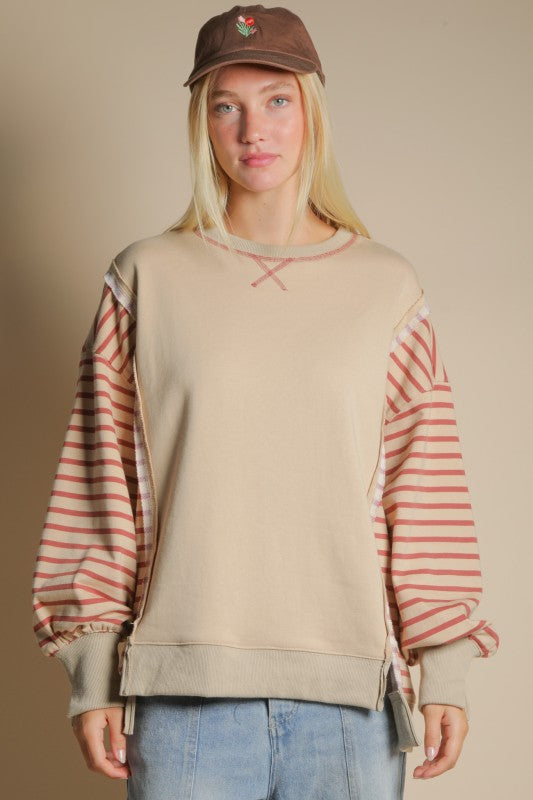 B.F. Oversized Striped Top