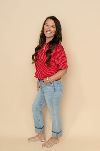 Benny Striped Knit Top - Wild Lavender Boutique