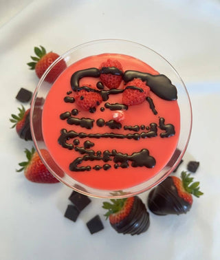 Berry Me in Chocolate – Strawberry Martini Candle (8oz) - Wild Lavender Boutique