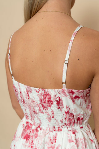 Betty Floral Piping Detail Midi Dress - Wild Lavender Boutique