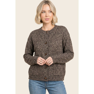 Billy Button Down Cardigan Sweater - Brown - Wild Lavender Boutique
