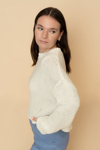 Blake Knit Sweater - Ivory - Wild Lavender Boutique