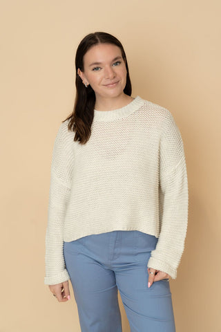 Blake Knit Sweater - Ivory - Wild Lavender Boutique