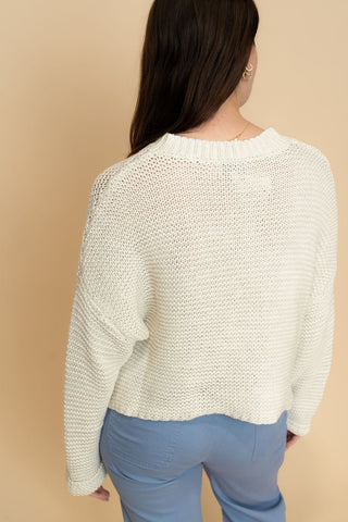 Blake Knit Sweater - Ivory - Wild Lavender Boutique