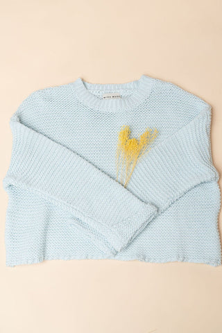 Blake Knit Sweater - Powder Blue - Wild Lavender Boutique
