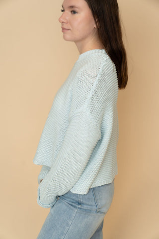 Blake Knit Sweater - Powder Blue - Wild Lavender Boutique