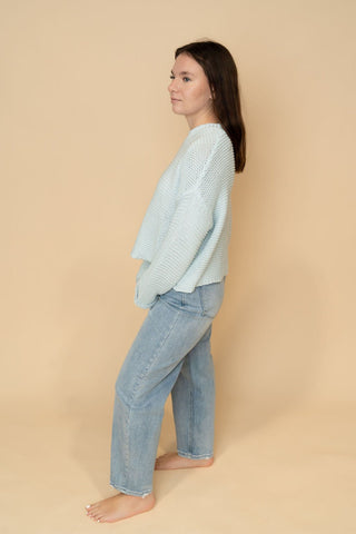 Blake Knit Sweater - Powder Blue - Wild Lavender Boutique