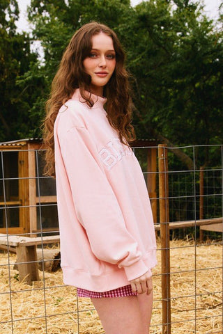 Blessed Mock Neck Sweatshirt - Wild Lavender Boutique