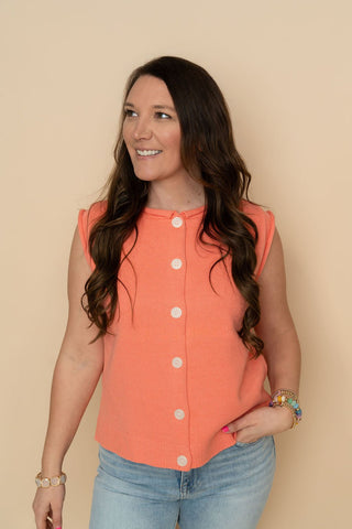 Bowen Sweater Vest - Melon - Wild Lavender Boutique