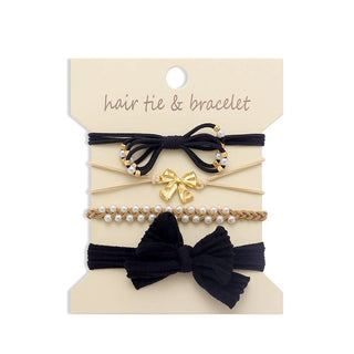 Bracelet Hair Tie with Bows - Wild Lavender Boutique