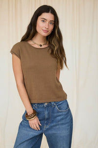 Zoey Short Sleeve Knit Sweater