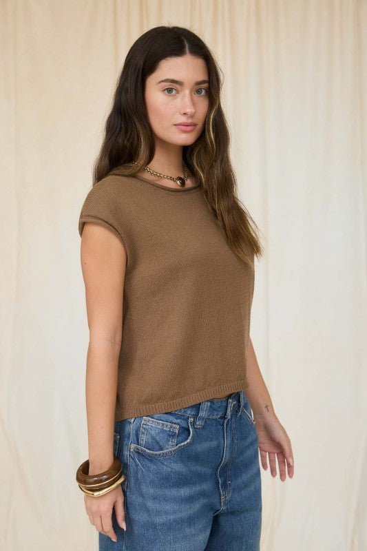 Zoey Short Sleeve Knit Sweater