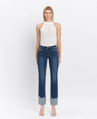 Lovervet Mid Rise Cuffed Slim Straight Jeans