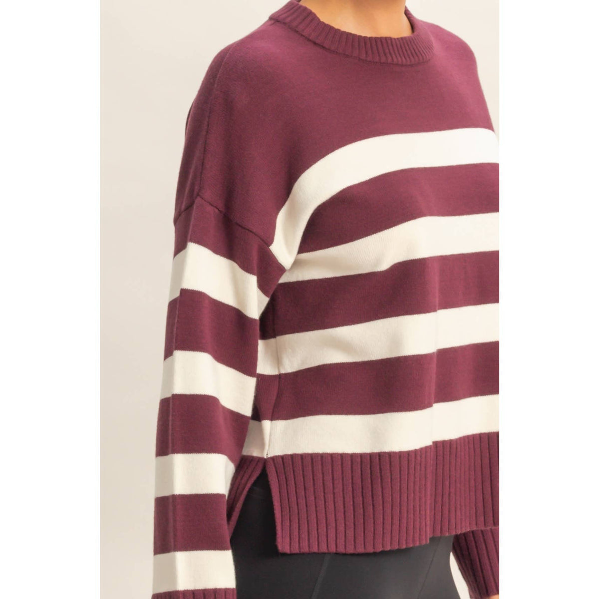Suni Striped Crew Neck Sweater