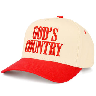 God's Country  Two Tone Trucker Hat - Red