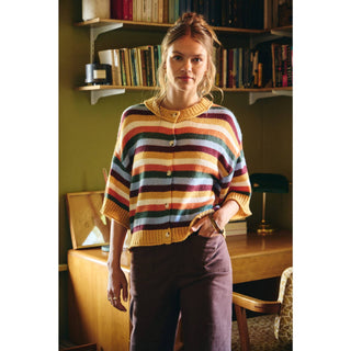 Maple Street Striped Cardigan Sweater