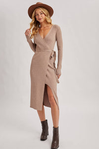 Annie Ribbed Knit Wrap Dress