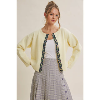 Cottage Cardigan Gingham Accent Cardigan